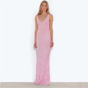 SOLD Rat and Boad Amaris Pink Scoop-Neck Evening Dress